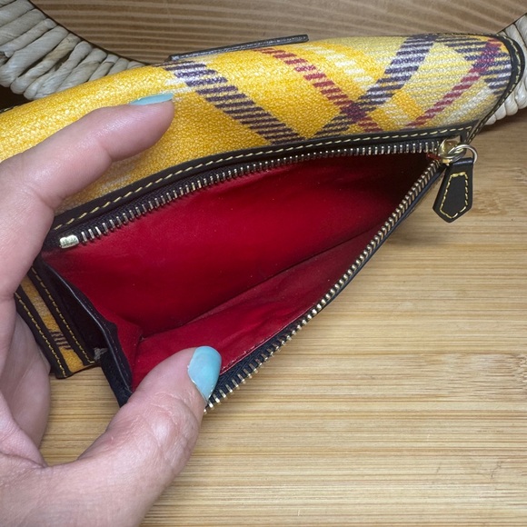 Dooney & Bourke Yellow Tartan Plaid Long Wallet, Vintage - Picture 7 of 13